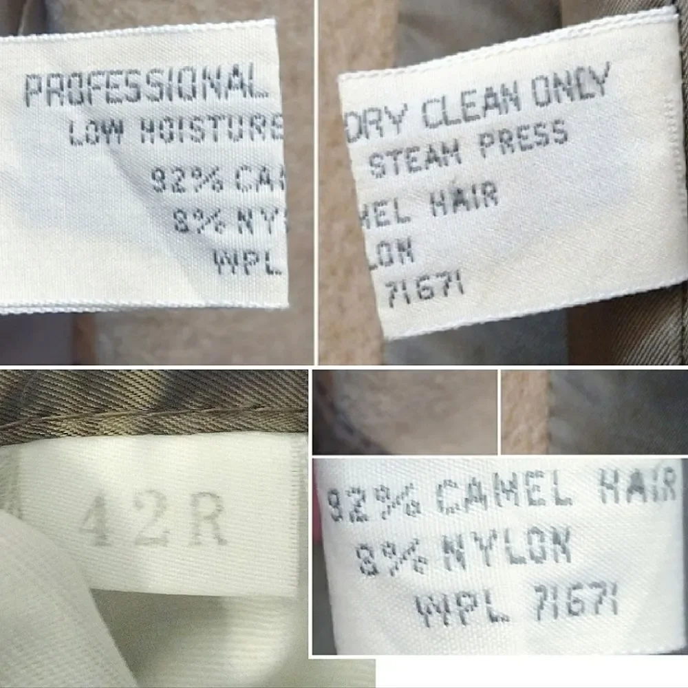 VTG 90s Bergren's Tacoma‎ Beige Camel Hair Blend Sport Coat Blazer SZ 42R